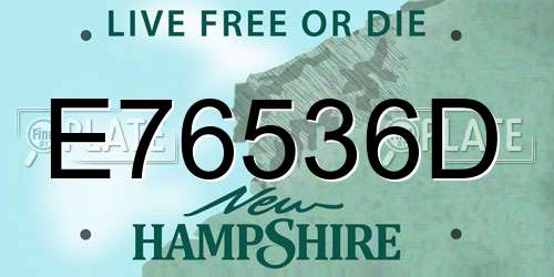 E76536D New Hampshire License Plate