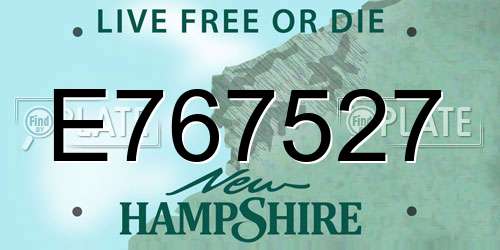 E767527 New Hampshire License Plate