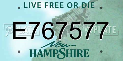 E767577 New Hampshire License Plate