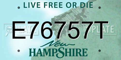 E76757T New Hampshire License Plate