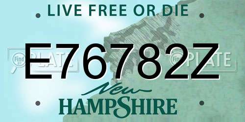 E76782Z New Hampshire License Plate