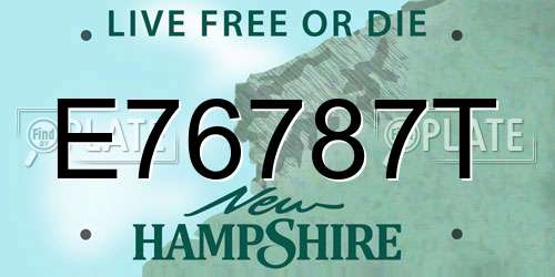 E76787T New Hampshire License Plate