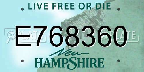 E768360 New Hampshire License Plate