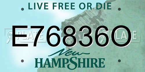 E76836O New Hampshire License Plate