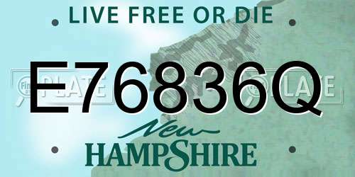 E76836Q New Hampshire License Plate