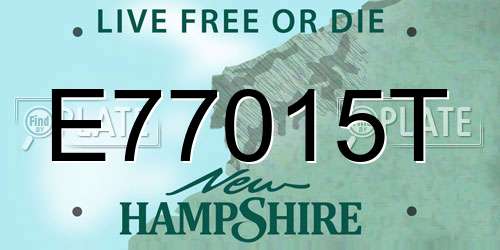 E77015T New Hampshire License Plate