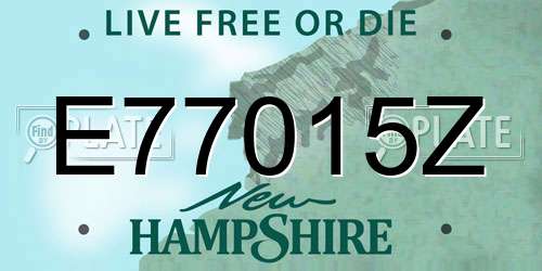 E77015Z New Hampshire License Plate