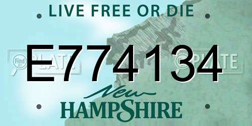 E774134 New Hampshire License Plate