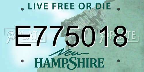 E775018 New Hampshire License Plate