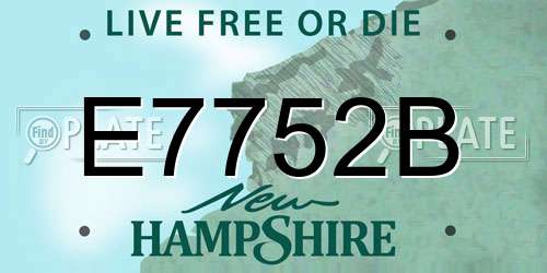 E7752B New Hampshire License Plate