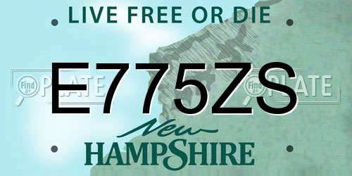 E775ZS New Hampshire License Plate