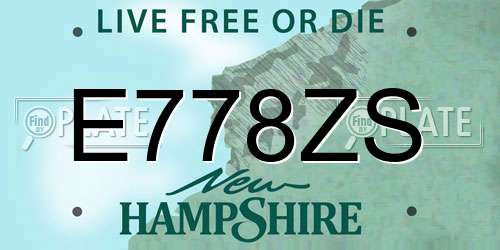 E778ZS New Hampshire License Plate