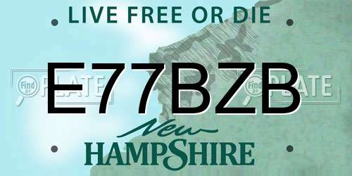 E77BZB New Hampshire License Plate