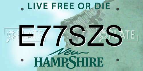 E77SZS New Hampshire License Plate