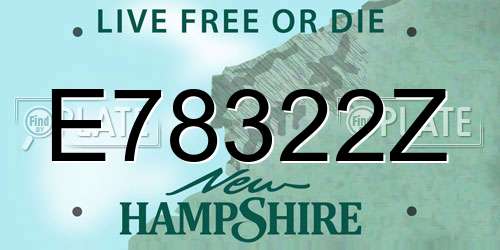 E78322Z New Hampshire License Plate