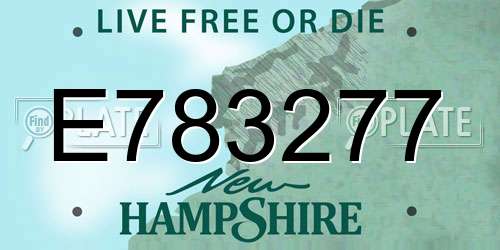 E783277 New Hampshire License Plate