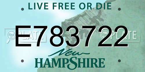 E783722 New Hampshire License Plate