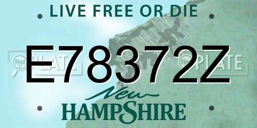 E78372Z New Hampshire License Plate