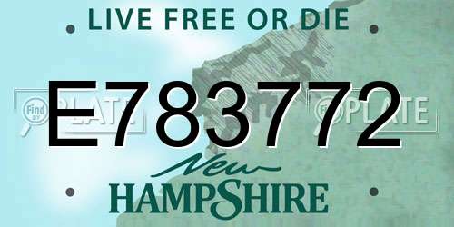 E783772 New Hampshire License Plate