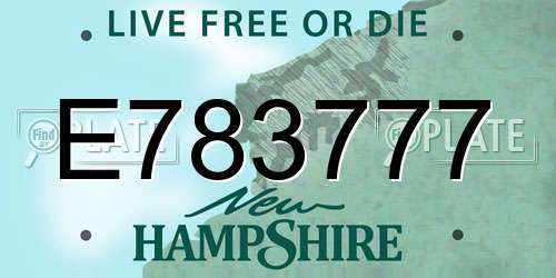 E783777 New Hampshire License Plate