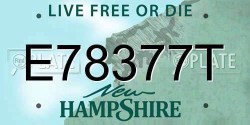 E78377T New Hampshire License Plate
