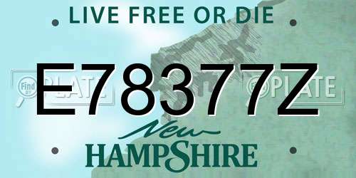 E78377Z New Hampshire License Plate