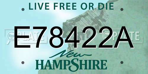 E78422A New Hampshire License Plate