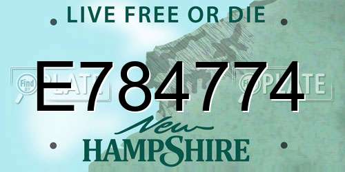 E784774 New Hampshire License Plate