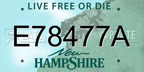 E78477A New Hampshire License Plate