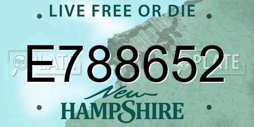E788652 New Hampshire License Plate