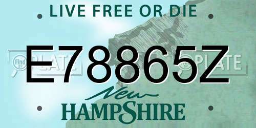 E78865Z New Hampshire License Plate