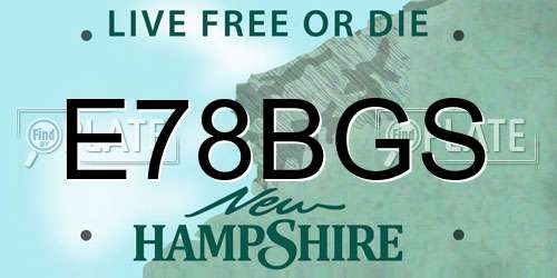 E78BGS New Hampshire License Plate