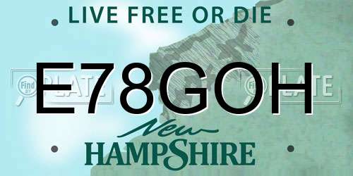 E78GOH New Hampshire License Plate
