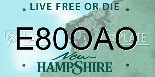 E80OAO New Hampshire License Plate