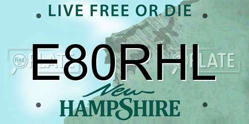 E80RHL New Hampshire License Plate