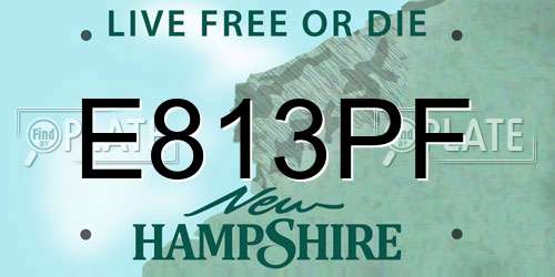 E813PF New Hampshire License Plate
