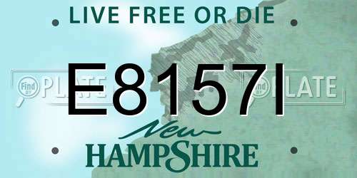 E8157I New Hampshire License Plate