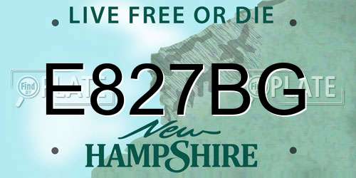 E827BG New Hampshire License Plate