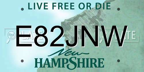 E82JNW New Hampshire License Plate