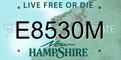 E8530M New Hampshire License Plate