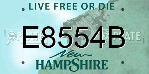 E8554B New Hampshire License Plate