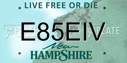 E85EIV New Hampshire License Plate
