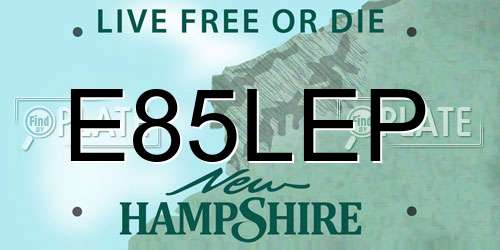 E85LEP New Hampshire License Plate