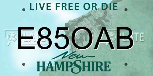 E85OAB New Hampshire License Plate