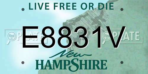 E8831V New Hampshire License Plate