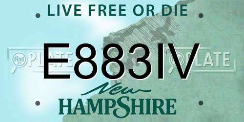E883IV New Hampshire License Plate