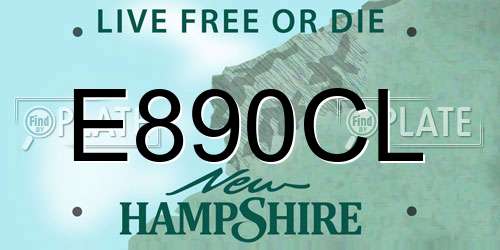 E890CL New Hampshire License Plate