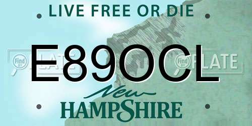 E89OCL New Hampshire License Plate