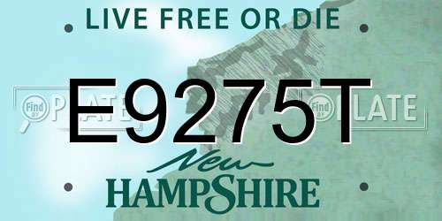 E9275T New Hampshire License Plate