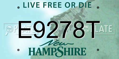 E9278T New Hampshire License Plate